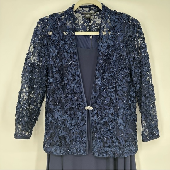 Jessica Howard Navy Formal Dress and Jacket Size 12 - Picture 4 of 5